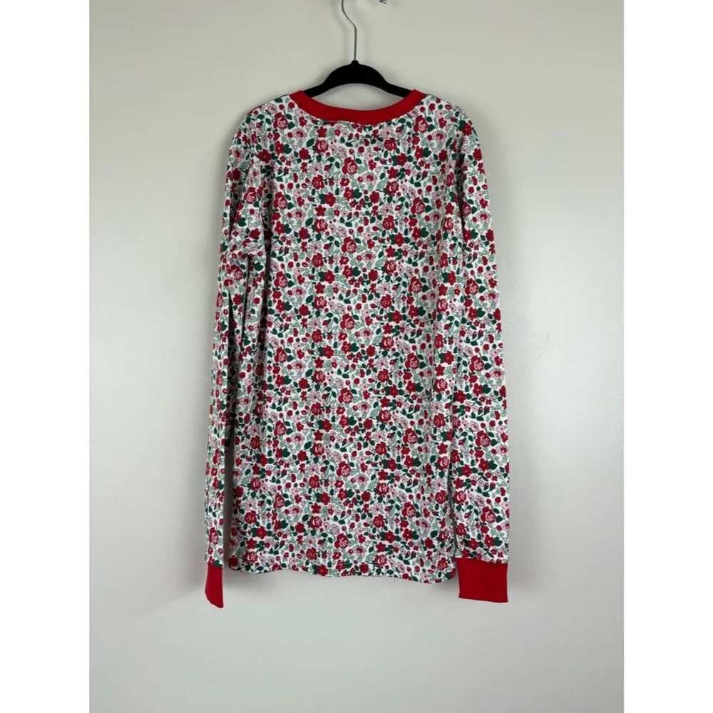 Lake Kids Long sleeve Top ONLY Red Elizabeth Floral Girls Size 12 Pima cotton